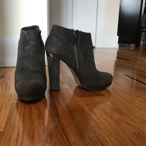 MICHAEL KORS grey suede heel booties - size 7!